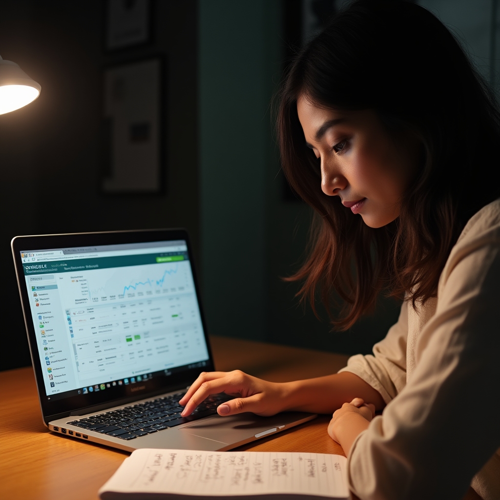 GnuCash Buchhaltungssoftware auf einem Laptop