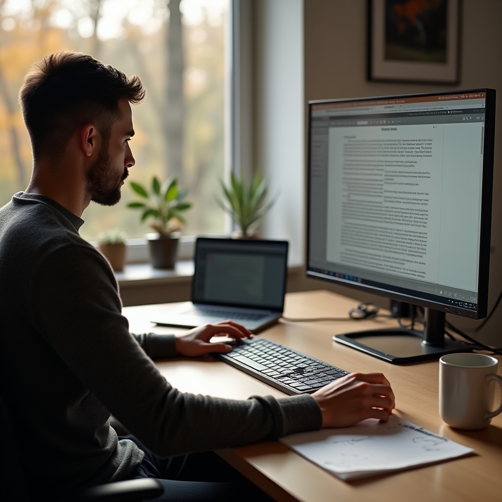 Moderner Arbeitsplatz mit Open-Source-Software auf dem Bildschirm